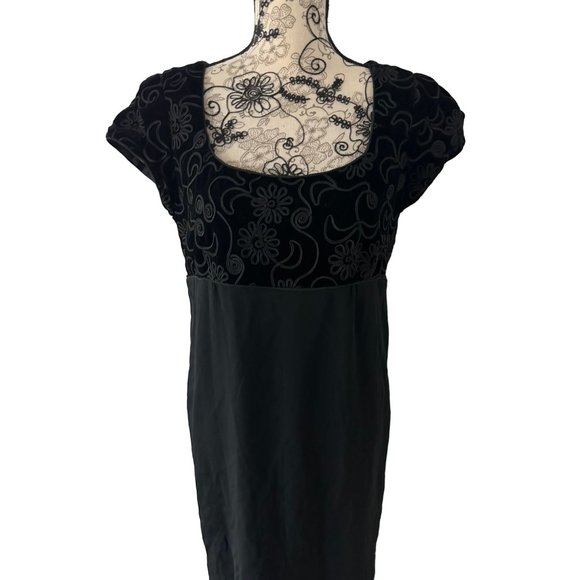 ANNA GOODYEAR Vintage Black Velvet Dress Size Small - Picture 3 of 6